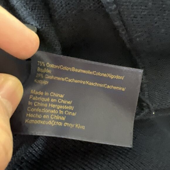 Brooks Brothers Sweater Women Large Navy Knit Cotton Cashmere Button Up Cardigan - Picture 6 of 15